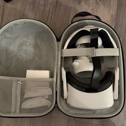 VR Headset (Meta Quest 2) + Case + Accessories