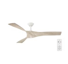 Blaire 52 in. Indoor/Outdoor White Ceiling Fan with Natural and Warm White Blades