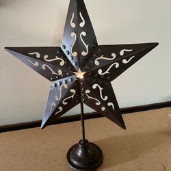 Very Unique  - Beautiful Large Metal Star Tea Light Votive