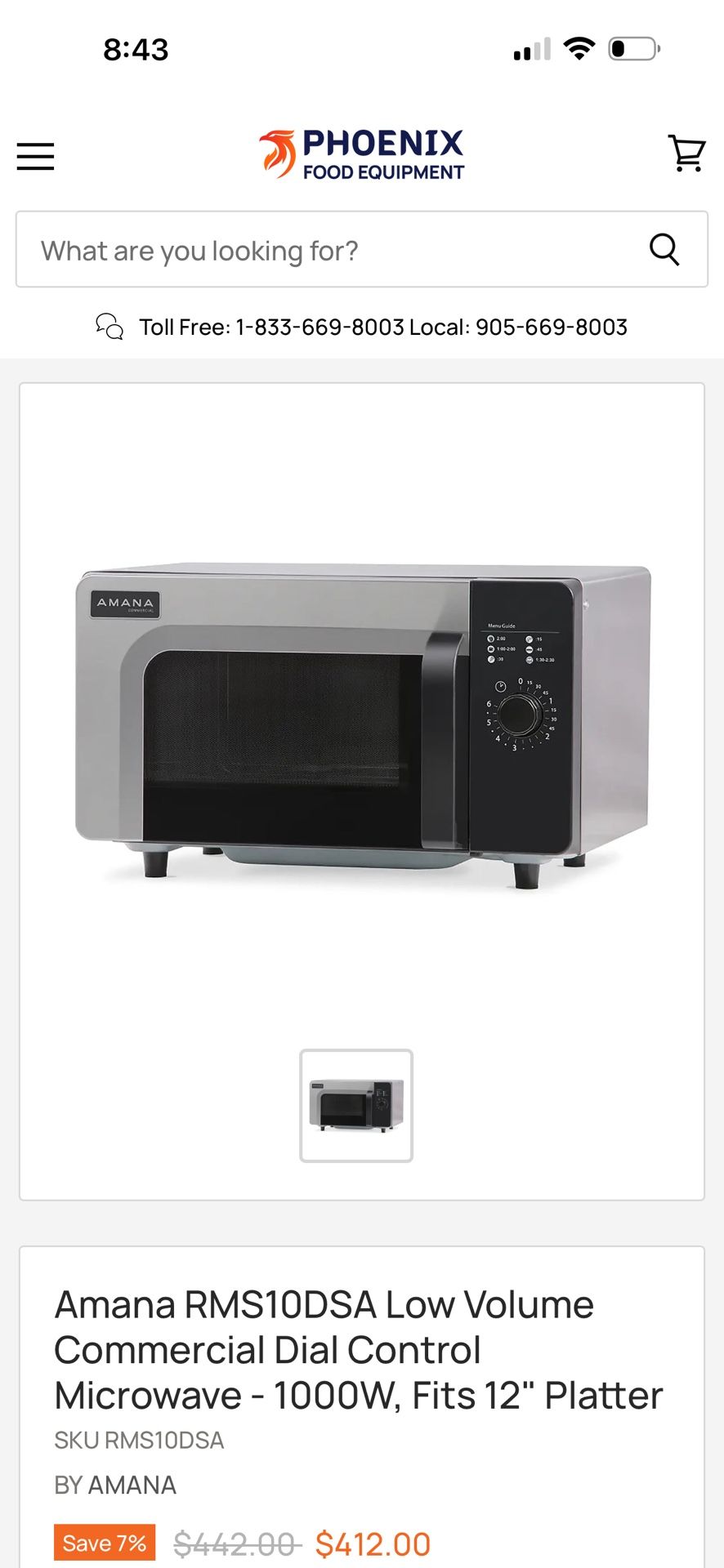 Amana RMS10DSA    1000w 