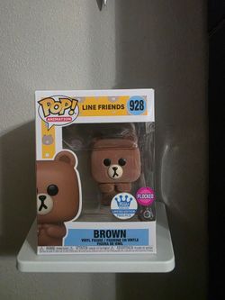 Funko Pop! Animation Line Friends Brown Bobblehead 928 (Flocked) (Funko Limited Edition 7500pc)Funko Pop! Animation Line Friends Brown Bobblehead 928 
