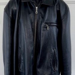 Wilsons M. Julian Men's Black Leather Bomber Motorcycle 3M Thermal Jacket Sz L
