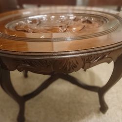 Antique Hand Carved Wooden Mermaid Coffee Table 

