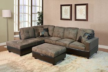 Brand New Charcoal Grey Microfiber Sectional Set Free Delivery