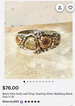 Black hills gold leaf ring