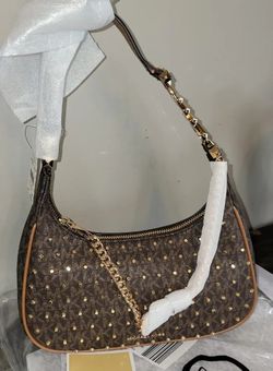 Michael Kors Piper Small Pouchette Studded Leather Shoulder Bag
