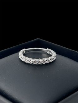 Triple pave Diamond setting band in white Gold