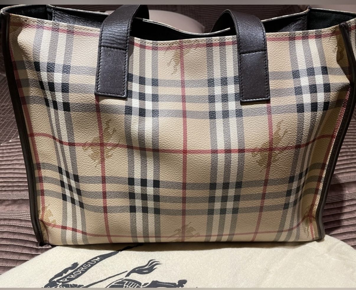 BURBERRY BRIDLE HOUSECHECK MEDIUM LYNHER LANDSCAPE TOTE