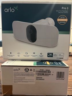 2× Arlo Pro 3 Floodlight Cameras – Certified Refurbished – Sealed – $160 for Both