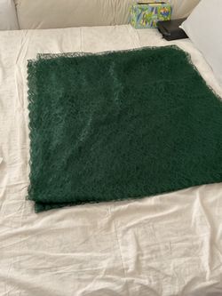 3yds 16”L x 62 W beautiful new Dark Green Floral Lace Fabric