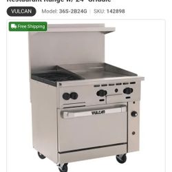 Endurance Series 36" 2 Burner Restaurant Range w/ Standard Oven & 24" Griddle
