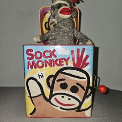 "Sock Monkey" Jack In The Box 