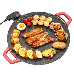 AORAN KITCHEN Indoor Grills Electric Smokeless – Nonstick Griddle for Use, Compact & Versatile Cooking for Steaks, Pancakes, and BBQ