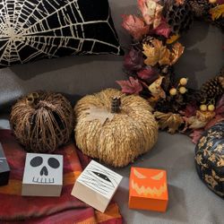 Fall and Halloween Decor In Sturdy Plastic Tub 