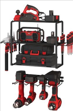 Power Tool Organizer - 4-Tier Garage Shelving Unit