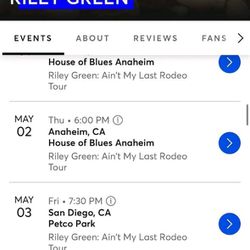 Riley Green Tickets Thursday May 2nd 