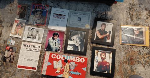 Signed Autographs Lot – Peter Falk (Columbo) + Chuck Norris + COA