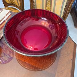 Vintage  Red glass metal  wire