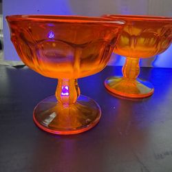 Vintage Noritake Provincial Uranium Orange Dessert Cups 