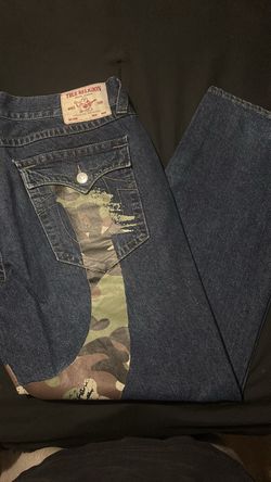 True Religion Dark Wash Jeans with Camo Panel
