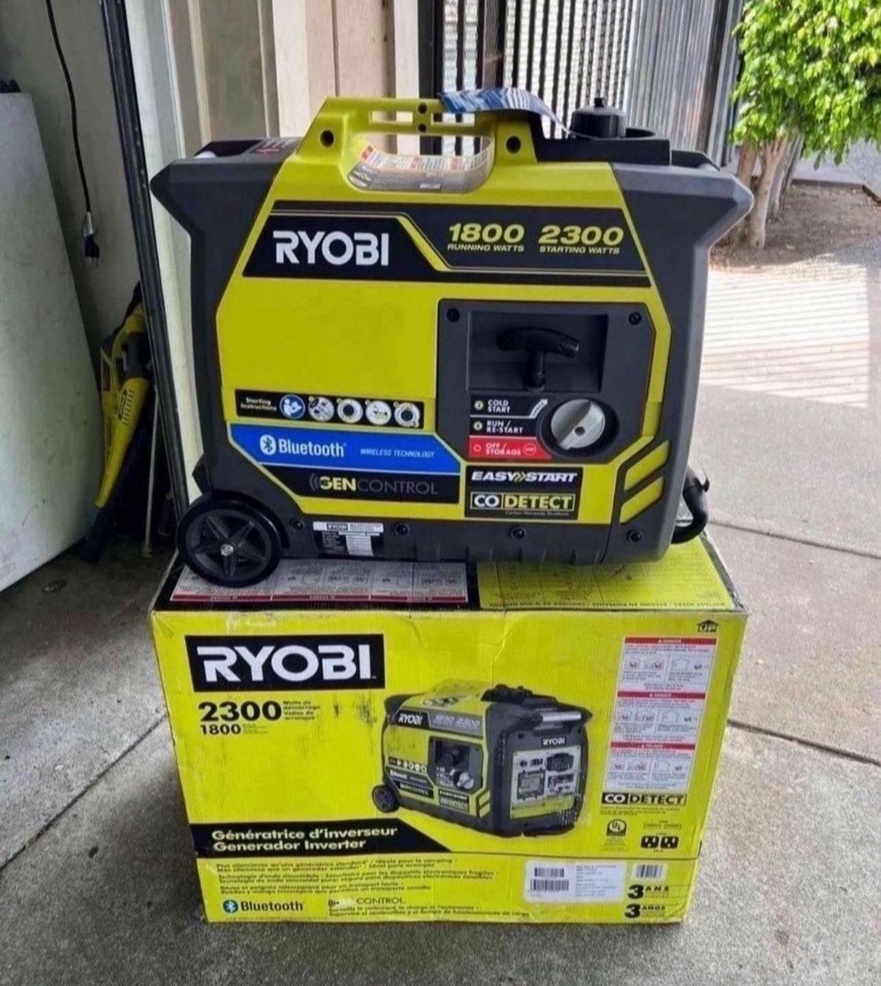 RYOBI 2,300-Watt Recoil Start Bluetooth Super Quiet Gasoline Powered Digital Inverter Generator
