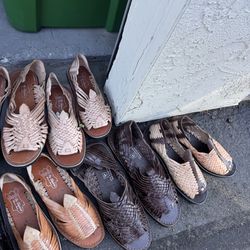 Men’s woven leather huaraches sandals