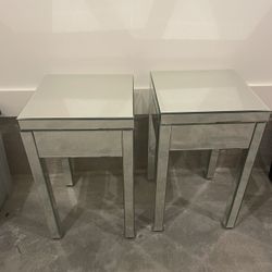 Mirrored Side Tables. 