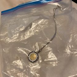 Sterling Silver Necklace With Italian Coin