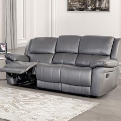 Gray Leather Sofa & Loveseat $1299 Add Recliner chair For Only $335