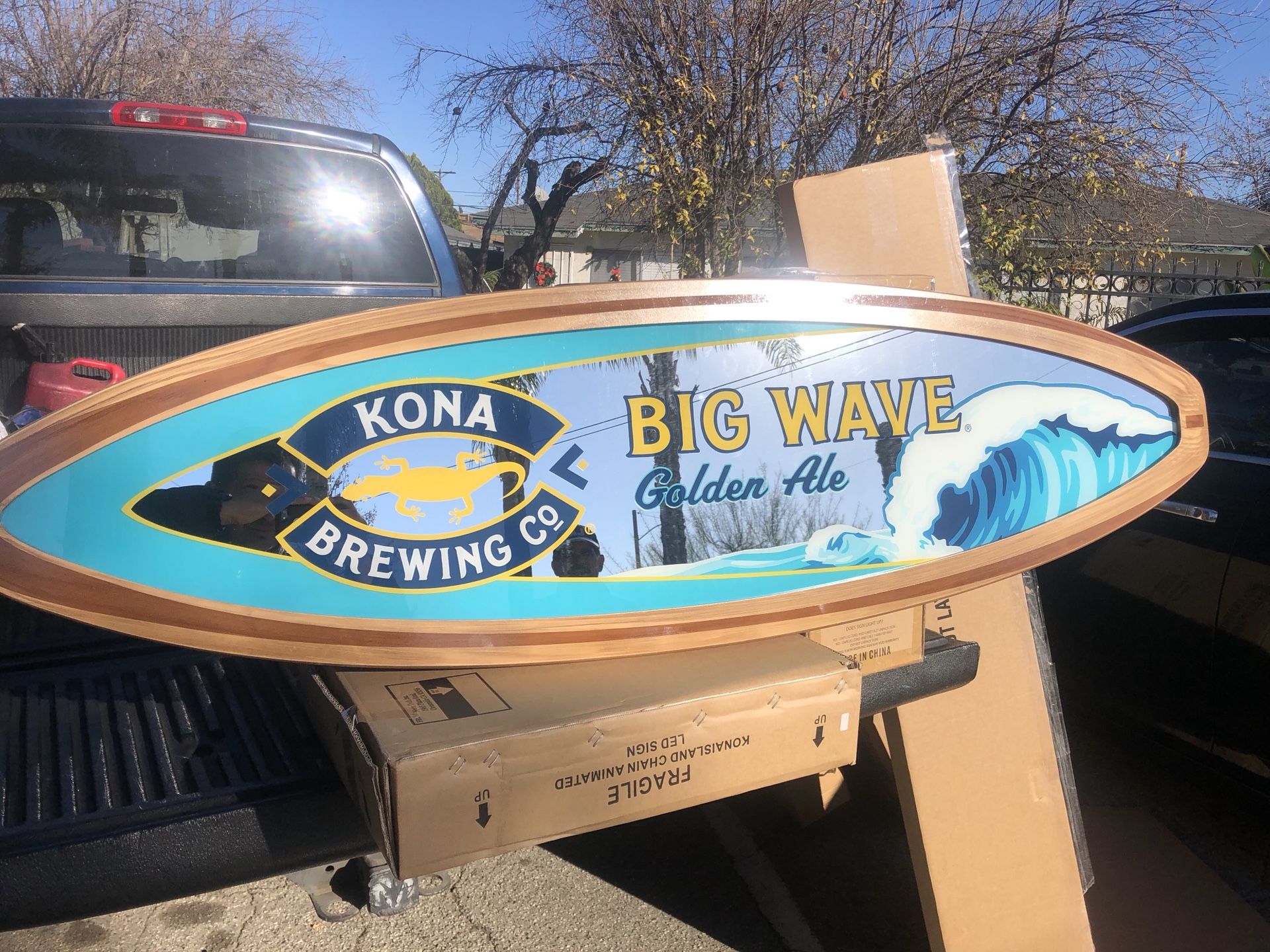 Brand new Kona Brewing Big Wave Surfboard mirror