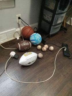 Basketball, Footballs, Soccer Ball, and Baseballs