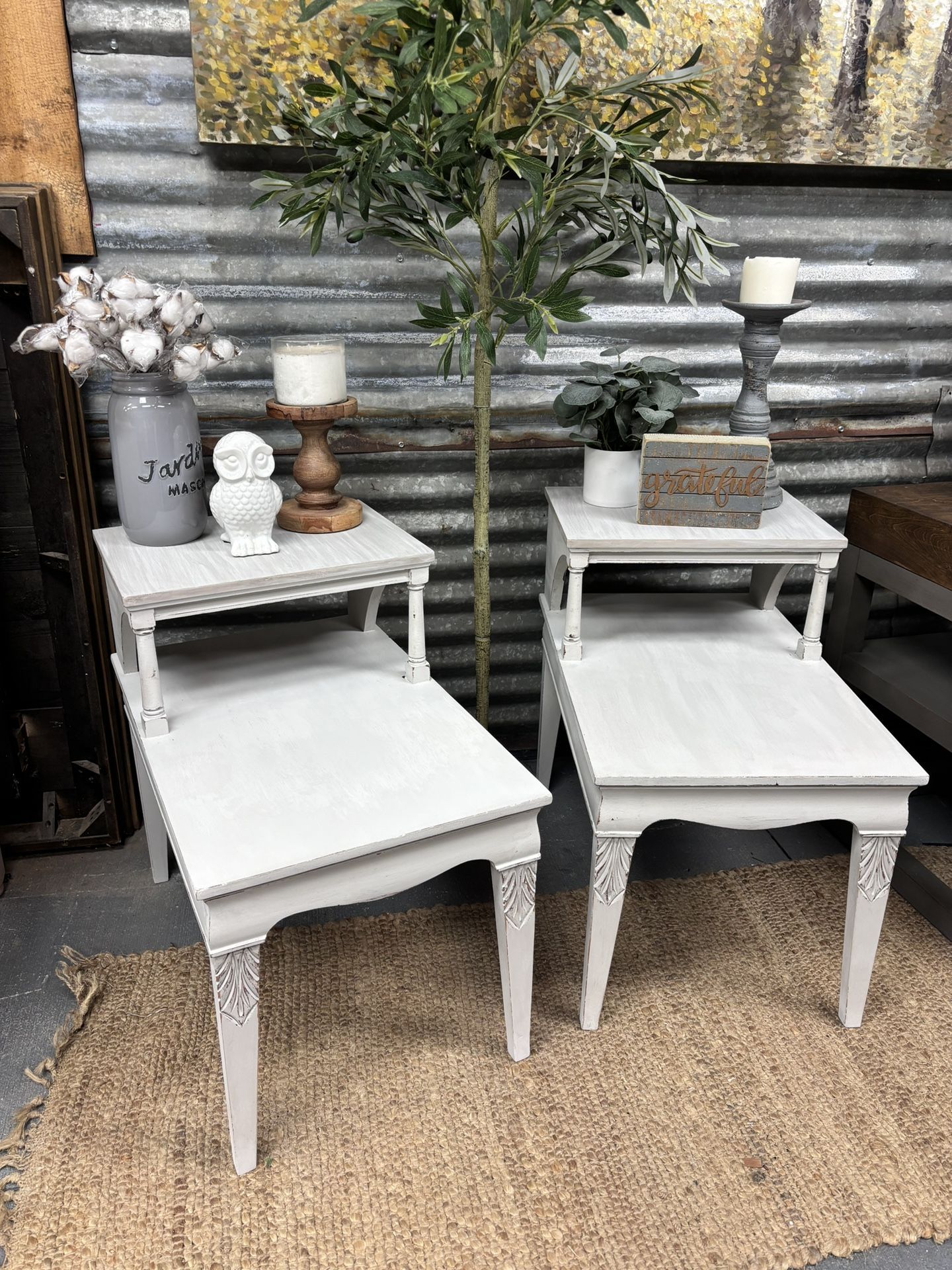 Set Of Two Modern Farmhouse Side Tables