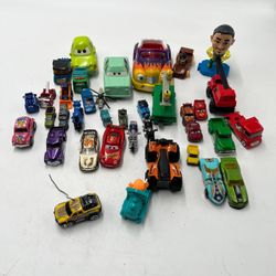 Mixed Toy Car Lot Disney Cars Lightning McQueen Hot Wheels Matchbox + More 