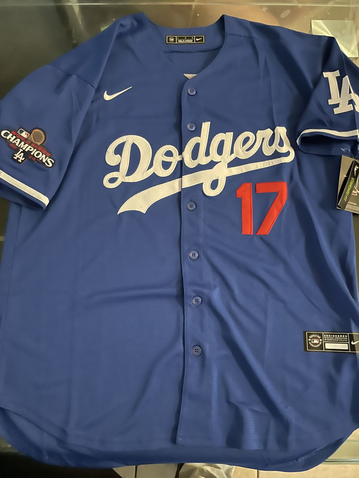 New! Dodgers Jersey Blue Ohtani And Betts Available Comes With 2024 Champs Patch