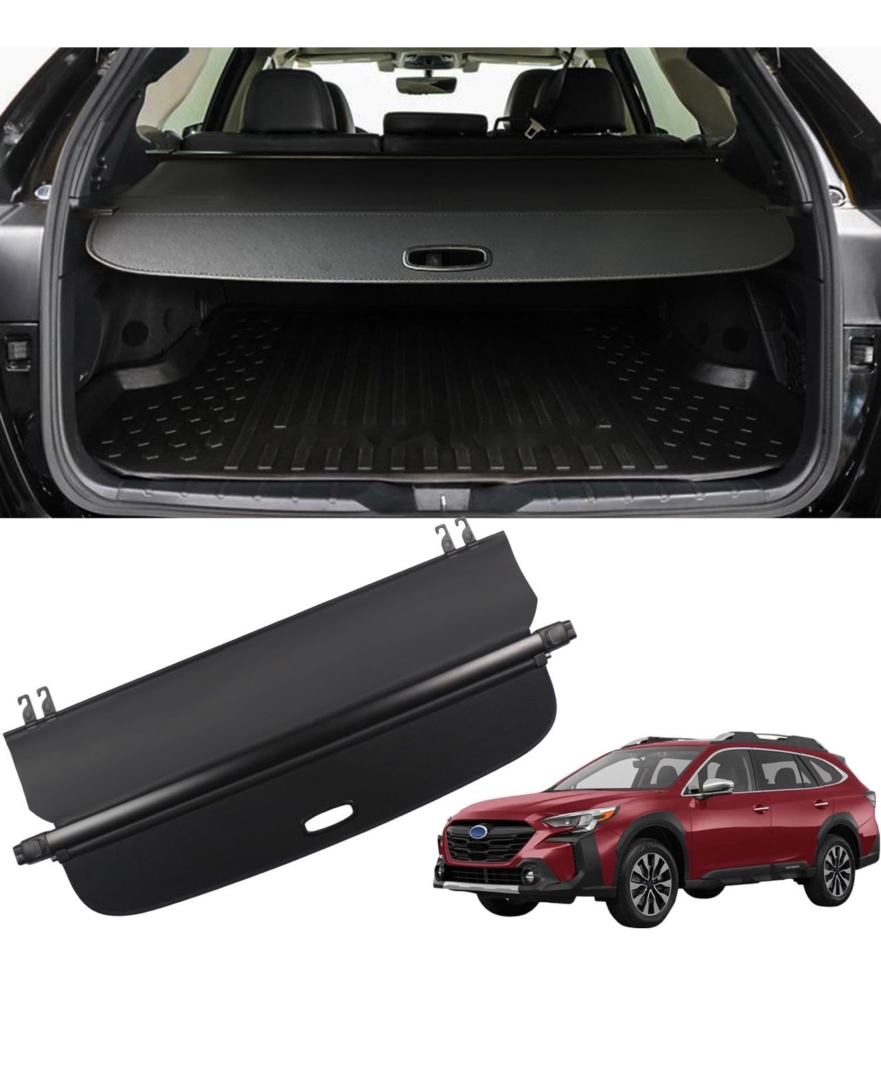 Marretoo Cargo Cover for Subaru Outback 2025 2024 2023 2022 2021 2020 for Subaru Outback Accessories Black Retractable Factory Style SUV Trunk Cover C
