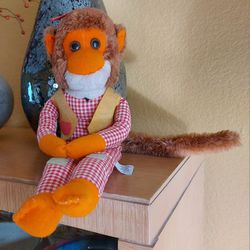 RARE Vintage Avlon Stroudsburg PA Plush Monkey Stuffed Animal Toy 