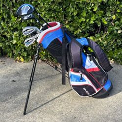 Kids TopFlite Junior Golf Set (Driver+hybrid+7i+9i+pw+putter+stand bag)