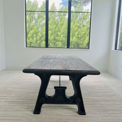 Restoration Hardware Factory Trestle Rectangular Dining Table  