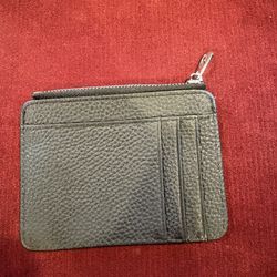  Ever Use Black Pebbled Faux Leather Card Holder with Zipper /Coin Purse-4.5”x3”