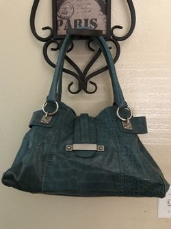 Teal Leather Like Handbag
