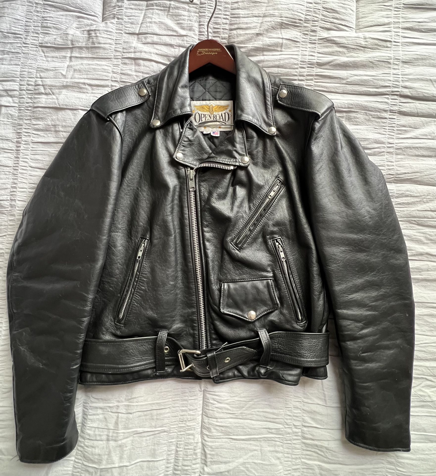 Open Road Leather Jacket Vintage Biker Punk Size 44 for Sale in ...