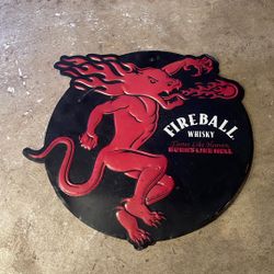 Fireball Whiskey Sign Aluminum