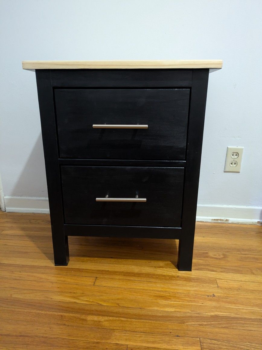 Solid Wood 2-Drawer Nightstand – $95 Or Best Offer