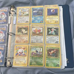 Lot Of 9 In 1 Page Vintage 1999 Pokémon 1st Edition Cards
