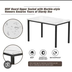 Kitchen Table W Faux Marble Top- Brand New In Box