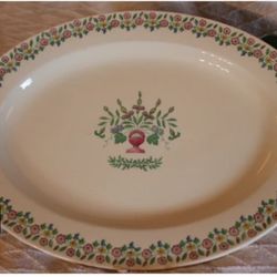 Oval 12x9" Knowles American Tradition Platter - Penelope's Flower Basket Pattern