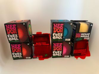 NeeDoh Sensory Fidget Toys – Fuzz Balls, Mello Mallo & Nice Cube