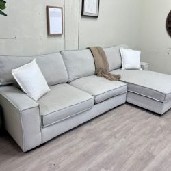 WE DELIVER! 🚚 - Eggshell Modern Deep-Seated L Sectional Couch with Chaise
