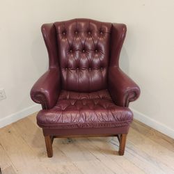 Cabernet Leather Wingback Chair