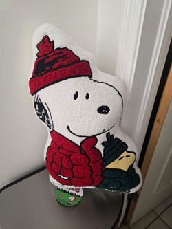 Brand New Peanuts Puffer Jacket Snoopy & Woodstock Decorative Pillow 17" x 20"
